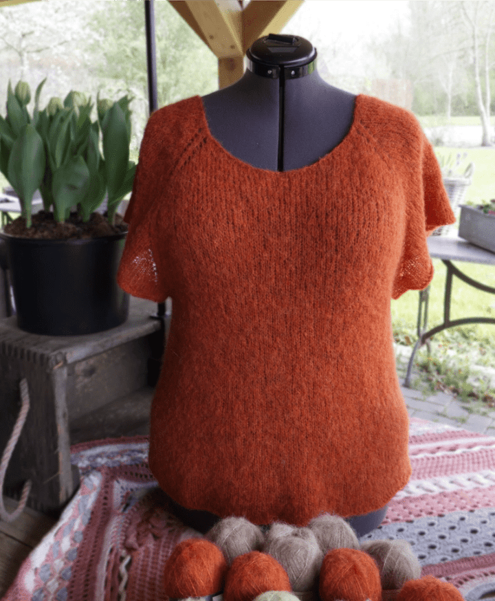 Isager Bluebell zomertruitje breipakket | Isager Soft Fine | luchtig top - down truitje