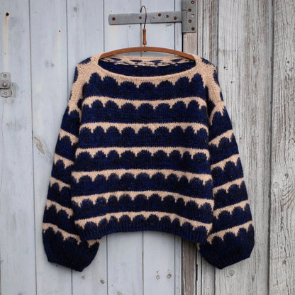 Liefde voor wol Isager Robinia sweater breipakketBlauw
