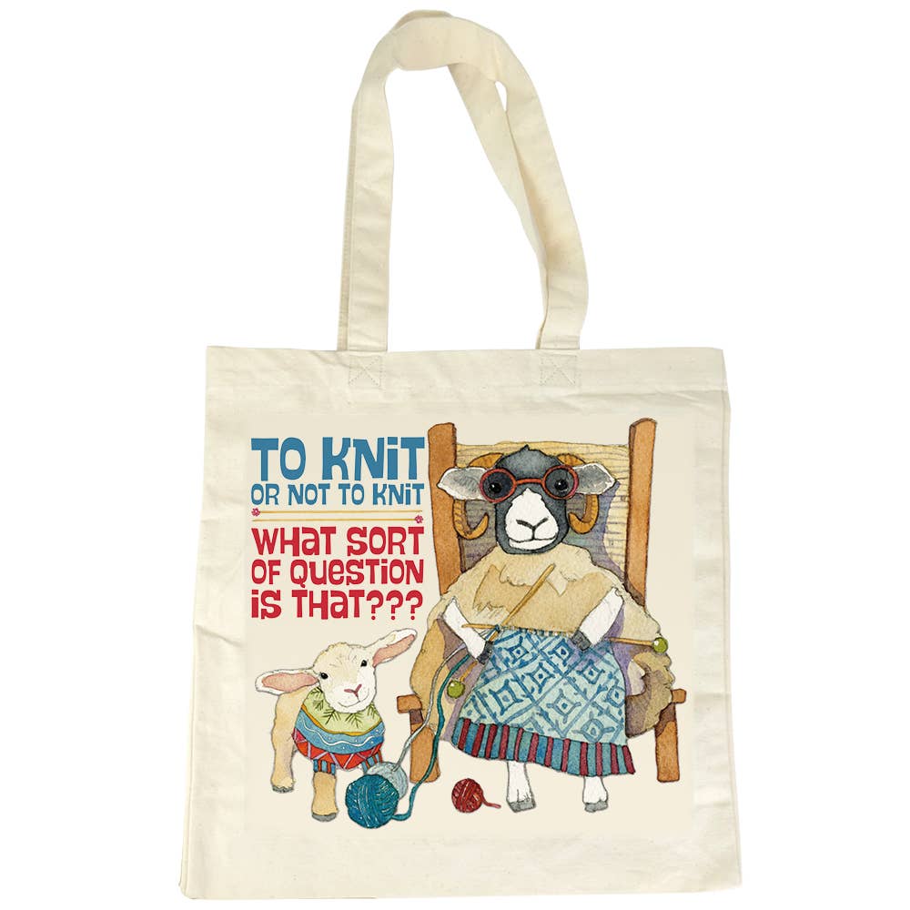 Emma Ball Ltd Knit Or Not To Knit - Cotton Canvas Bag