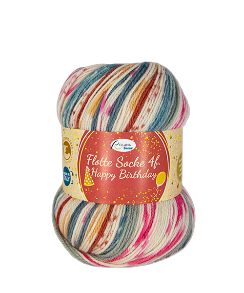 Rellana Rellana Flotte Socke 4f Happy Birthday – Feestelijk sokkengaren voor elk project 🎉