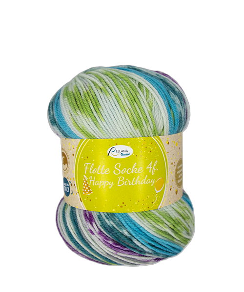 Rellana Rellana Flotte Socke 4f Happy Birthday – Feestelijk sokkengaren voor elk project 🎉
