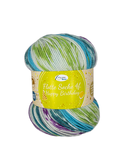 Rellana Rellana Flotte Socke 4f Happy Birthday – Feestelijk sokkengaren voor elk project 🎉